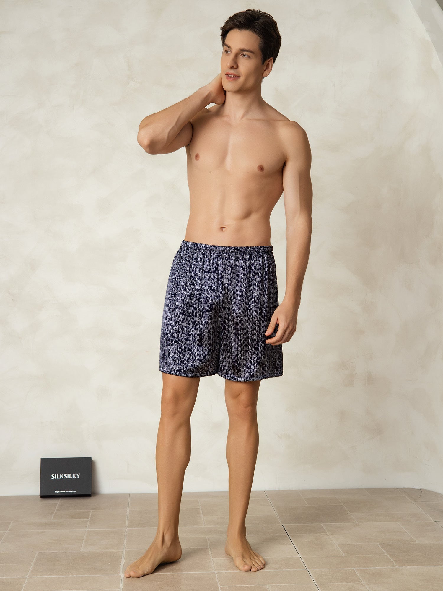 [Marine Ginkgo] SilkSilky-DK Mens Sleep Bottoms 006