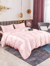 [Lyserød] SilkSilky-DK 19Momme Bedding Set 004
