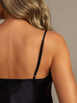 [Sort] SilkSilky-DK V Neck Camisole Sæt 006