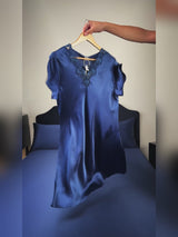 SilkSilky-DK Short Sleeve V Neck Natkjole video 001