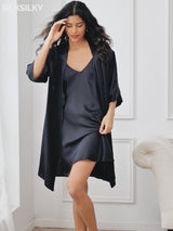 SilkSilky-DK 3/4 Sleeve Dame Morgenkåbe video 001