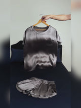 SilkSilky-DK Short Sleeve Round Neck Dame Pyjamas video 001
