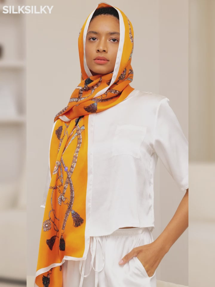 SilkSilky-DK Pure Silk Scarf-video-001