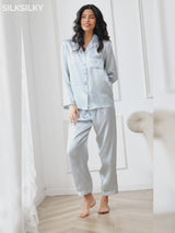 SilkSilky-DK Langærmet Notchkrage Dame Pyjamas video 001