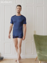 SilkSilky-DK Kort ærme Tight Crew Neck Herre T-shirt video 001