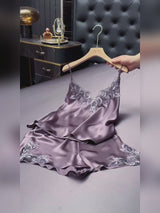 SilkSilky-DK Sleeveless V Neck Camisole Sæt video 001