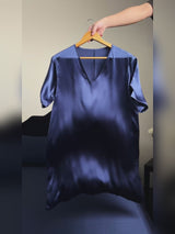 SilkSilky-DK Half Sleeve V Neck Natkjole video 001