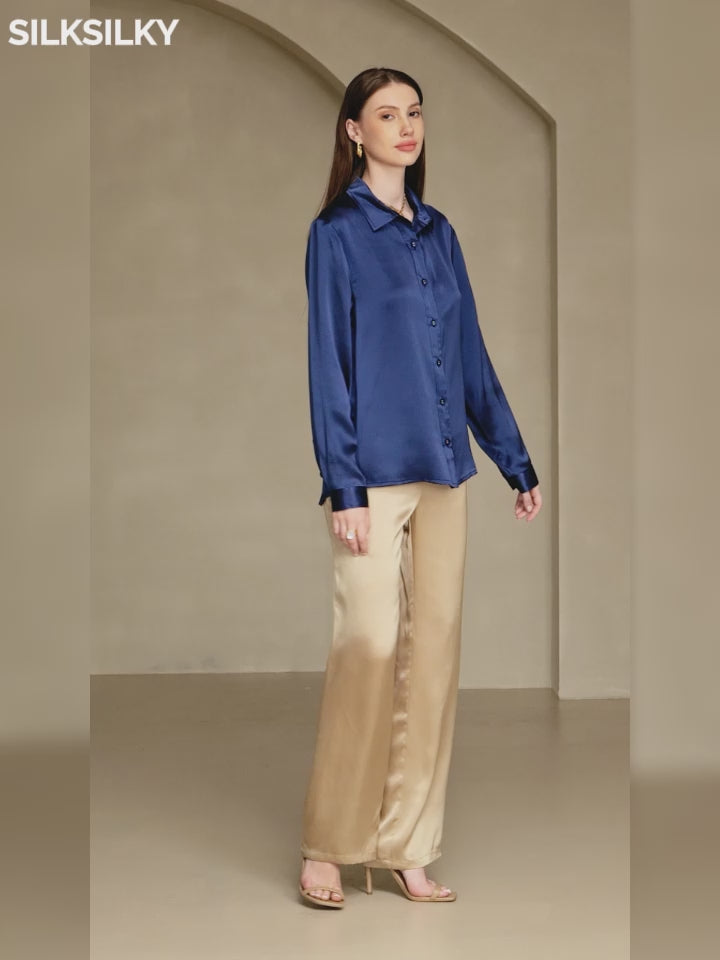 SilkSilky-DK 19Momme Silke Womens Shirt video 001