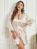 SilkSilky-DK-Pure-Silk-3/4-Sleeve-Womens-Robe-Elfenben-003