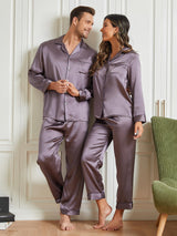 [Lilla Grå] SilkSilky-DK Pure Silk Long Sleeve Couple 003