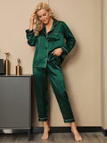 SilkSilky-DK-Pure-Silk-Long-Sleeve-Revers-Dame-Pyjamas-Grøn-005