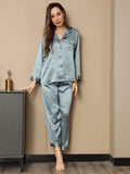 SilkSilky-DK-Pure-Silk-Long-Sleeve-Revers-Dame-Pyjamas-Stål-Blå-005