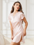 SilkSilky-DK-Pure-Silk-Short-Sleeve-Sweetheart-Neck-Natkjole-Lys-Pink-001