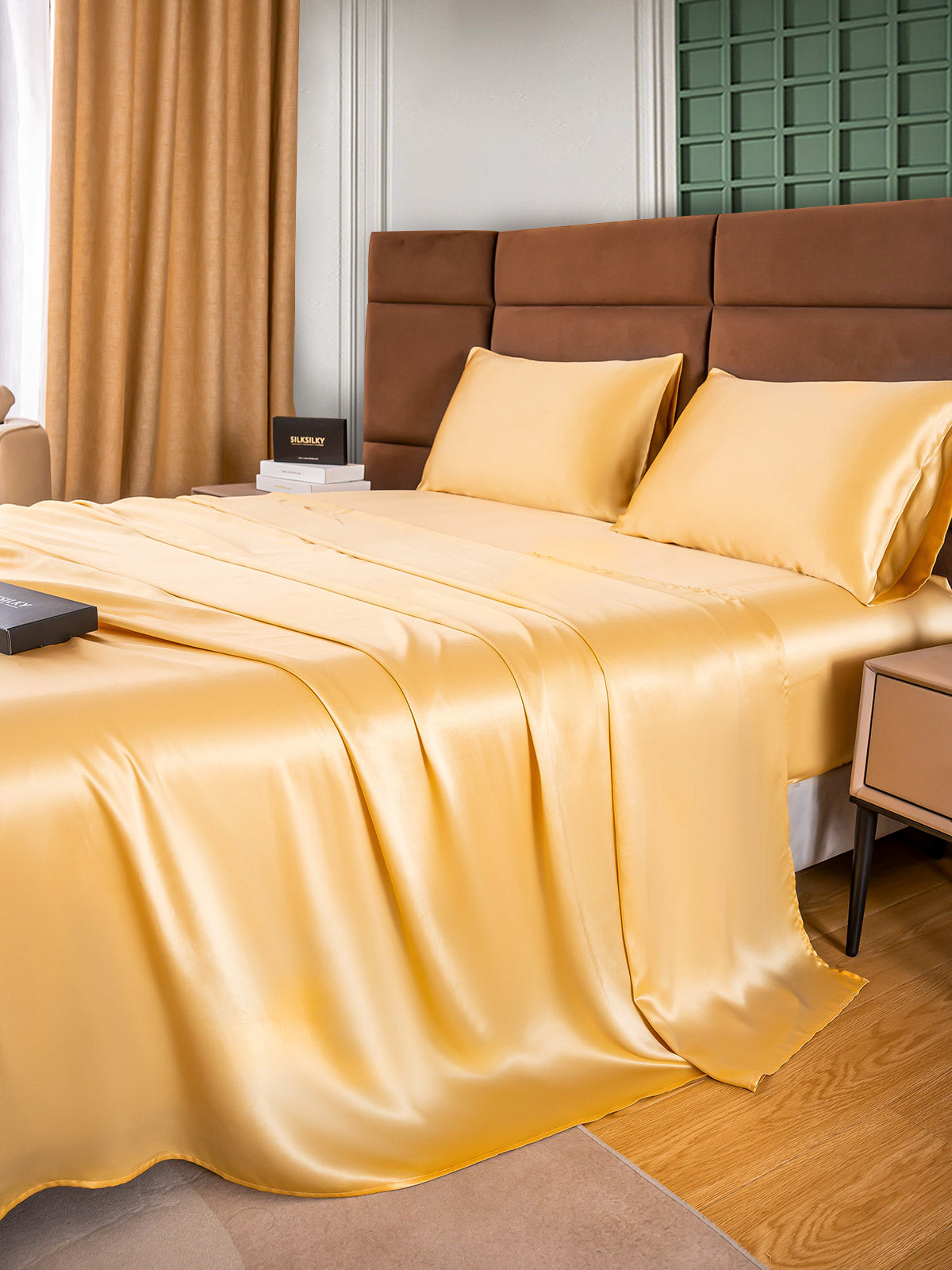 SilkSilky-DK-25Momme-Pure-Silk-Bedding-Set-Champagne-003