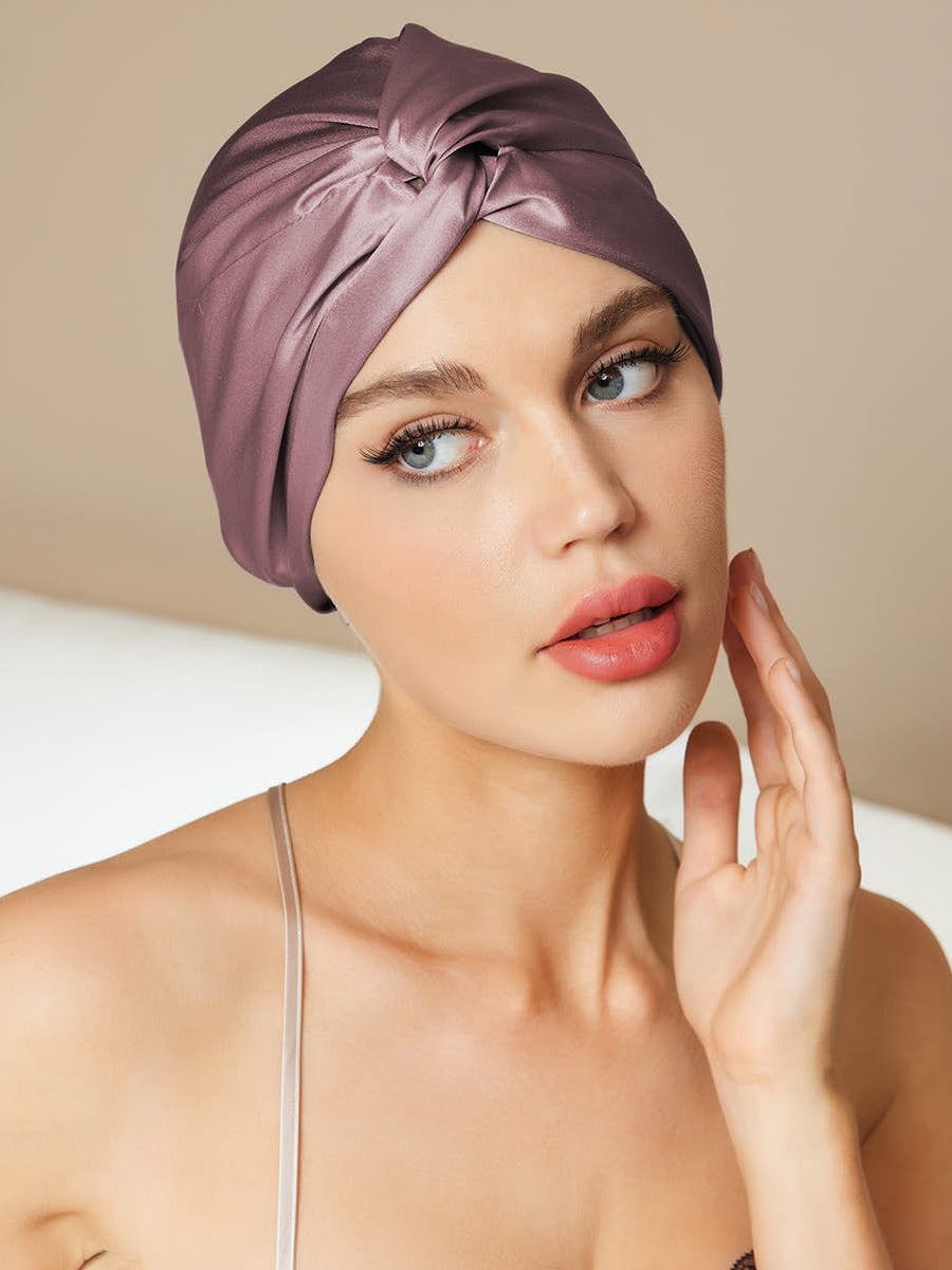 SilkSilky-DK-Pure-Silk-Sleep-Cap-Bleg-Mauve-001