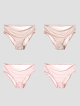 [Beige+LightPink] SilkSilky-DK Silk Knitted Panty 003