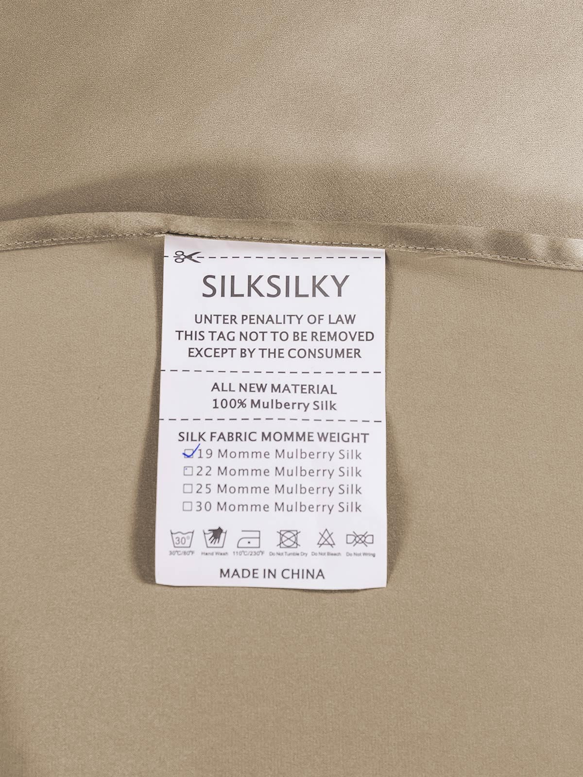 SilkSilky-DK-19Momme-Pure-Silk-Sheet-Kaki-005