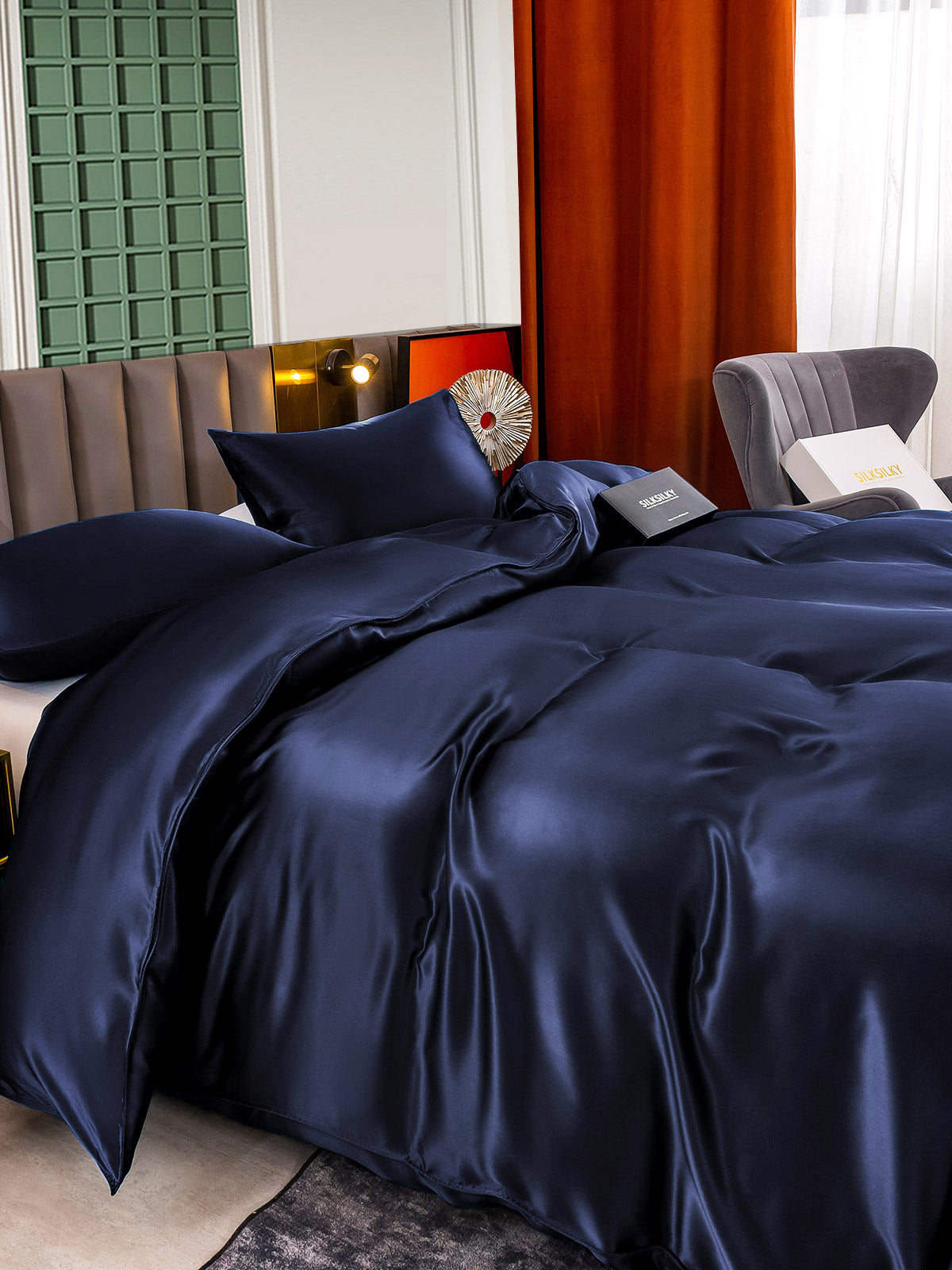 SilkSilky-DK-25Momme-Pure-Silk-Bedding-Set-Mørkeblå-005