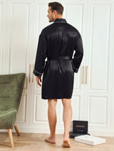 [Sort] SilkSilky-DK Pure Silk 3/4 Sleeve Mens Robe 002