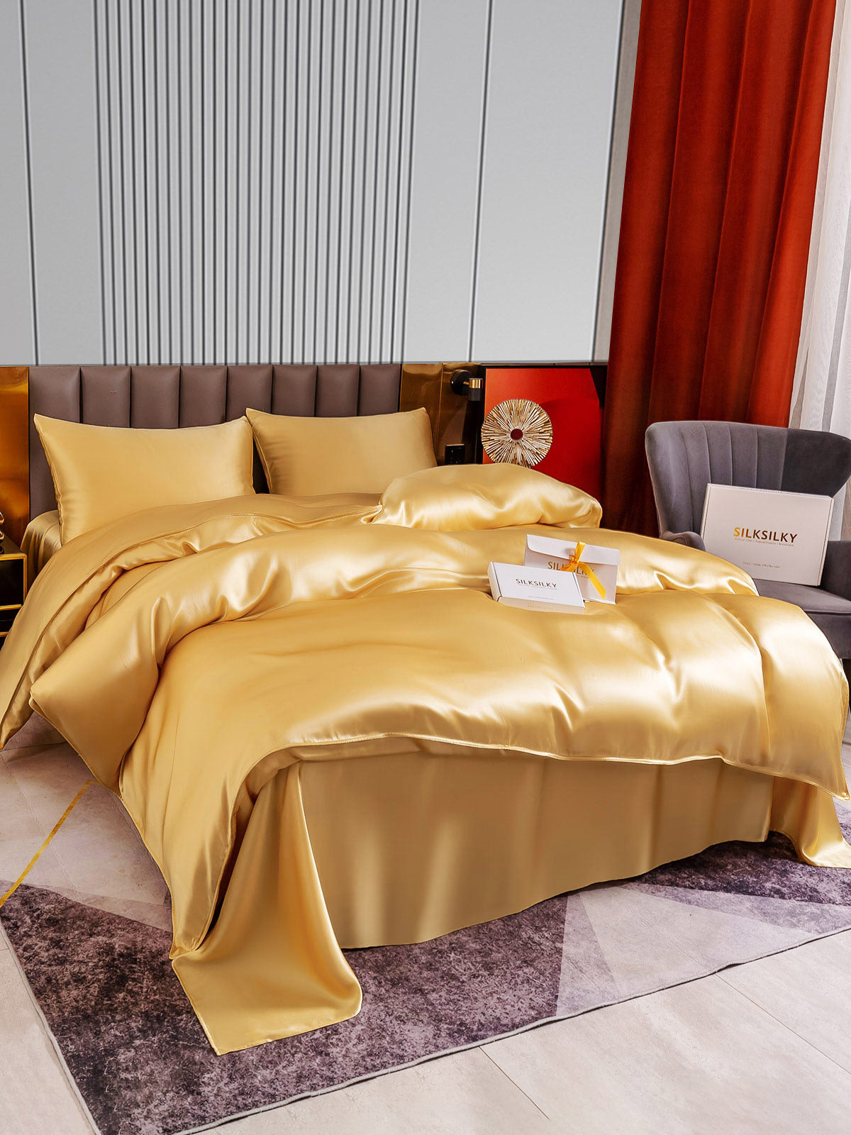 SilkSilky-DK-22Momme-Pure-Silk-Bedding-Set-Champagne-004