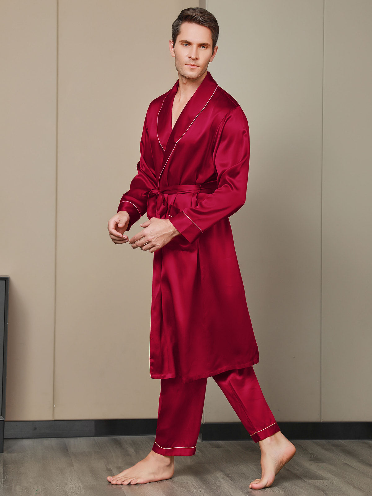 SilkSilky-DK-19Momme-Pure-Silk-Long-Sleeve-Revers-Morgenkåbe-til-Mænd-Vin-007