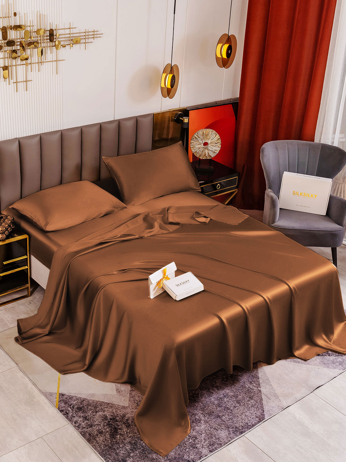 SilkSilky-DK-19Momme-Pure-Silk-Bedding-Set-Kaffe-001